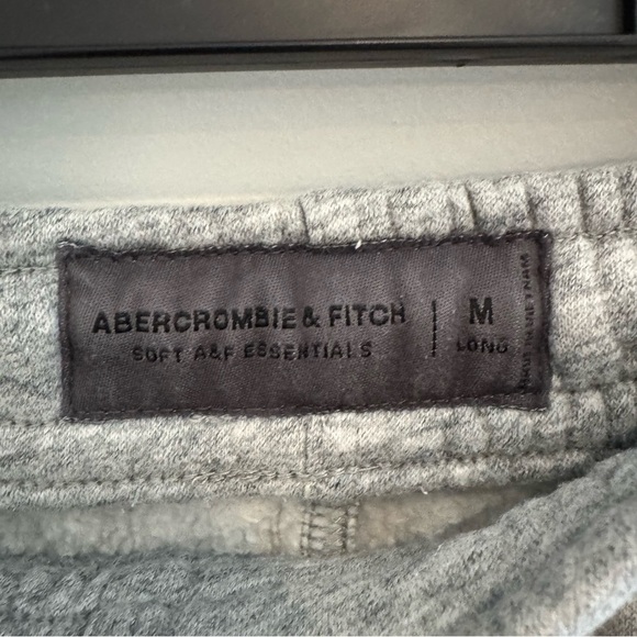 Abercrombie & Fitch Baggy Open-Hem Sweatpants Grey Size Medium Long Like New - Picture 2 of 2